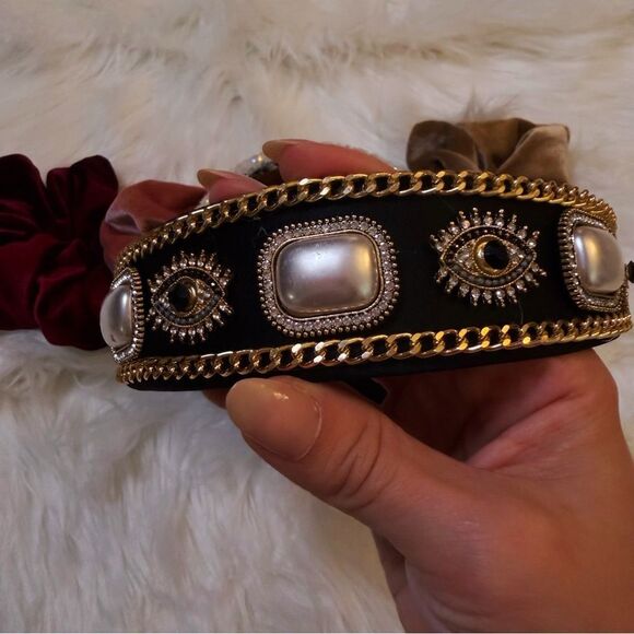 ʜᴀɪʀ ᴀᴄᴄᴇꜱꜱᴏʀʏ ʙᴜɴᴅʟᴇ ᴡɪᴛʜ ᴠᴇʟᴠᴇᴛ ꜱᴄʀᴜɴᴄʜɪᴇꜱ ᴀɴᴅ ʙᴇᴀᴅᴇᴅ ʜᴇᴀᴅʙᴀɴᴅ ꜱᴇᴛ - Picture 7 of 12